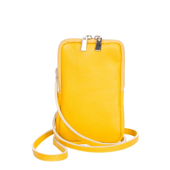 Massimo Castelli Yellow Leather Phone case