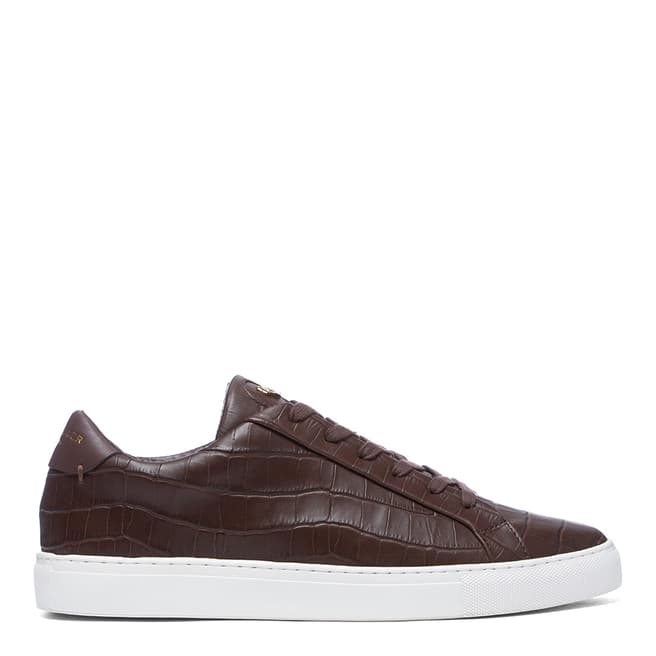 Kurt Geiger Brown Leather Donnie Croc Sneakers