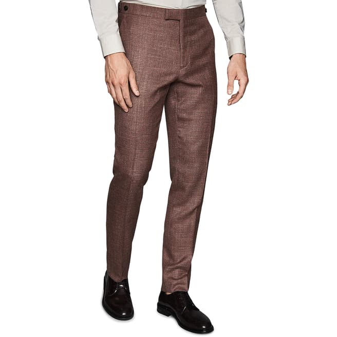 Reiss Bordeaux Recline Wool Blend Suit Trousers