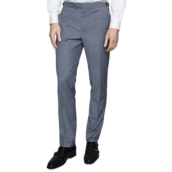 Reiss Blue Climate Wool Suit Trousers