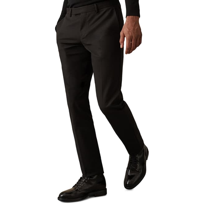 Reiss Black Regular Stretch Suit Trousers