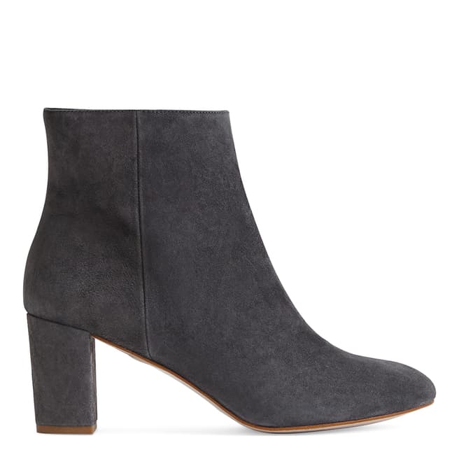 Reiss Charcoal Florens Suede Ankle Boots