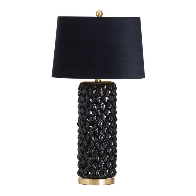 Hill Interiors Barbro Table Lamp With Black Velvet Shade