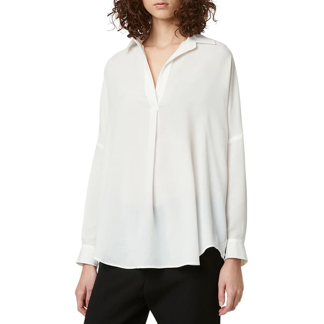 French Connection White Rhodes Pop Over Shirt 