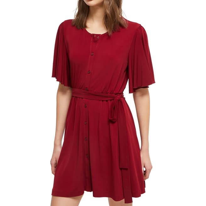 French Connection Red Serafina Jersey Belted Dress