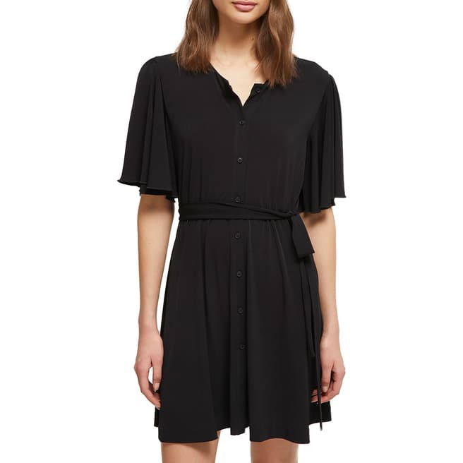 French Connection Black Serafina Jersey Belted Dress