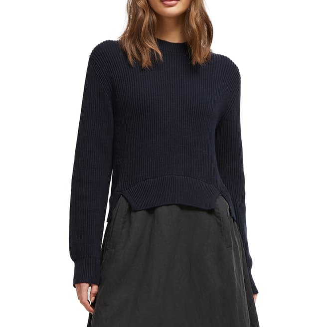 French Connection Navy Sienna Mozart Mixed Dress    