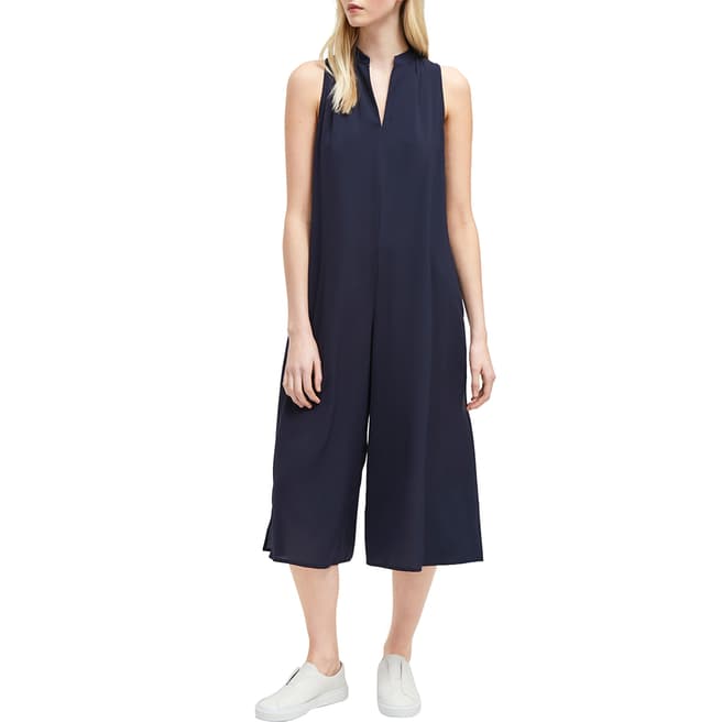 French Connection Navy Mahi Crepe Solid Jumpsuit
