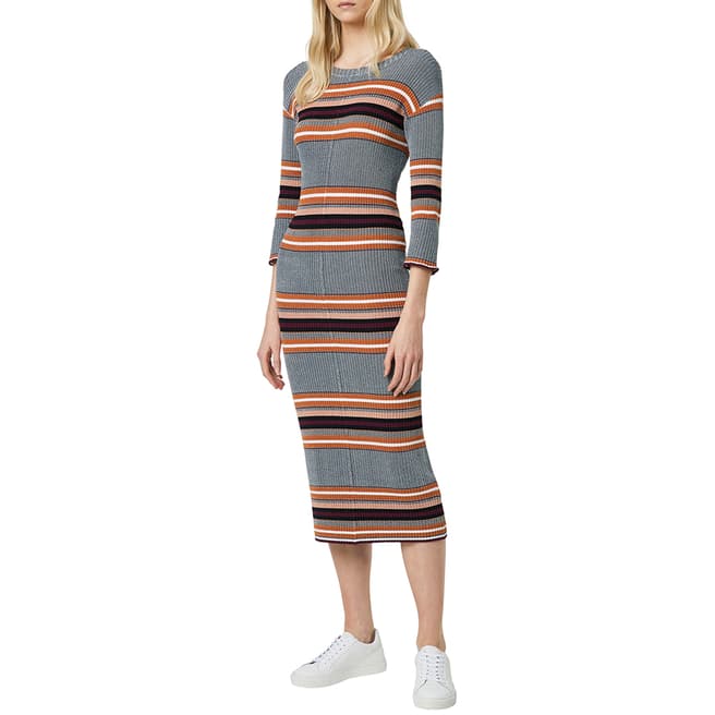 French Connection Multi Tosca Stripe Fitted Dress    