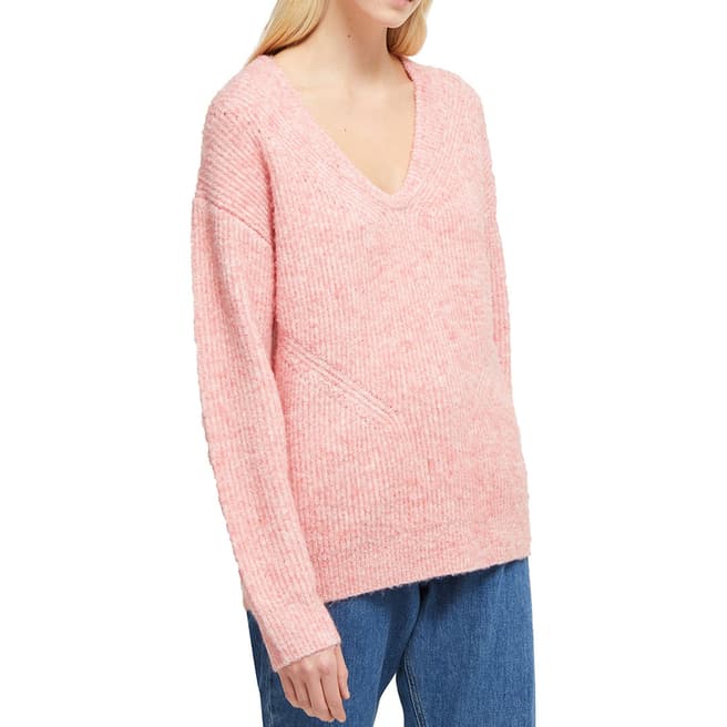 French Connection Pink Flossy Teri Wool Blend Jumper   