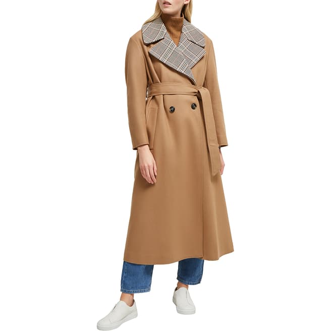 French Connection Camel Carmelita Wool/Cashmere Blend Coat