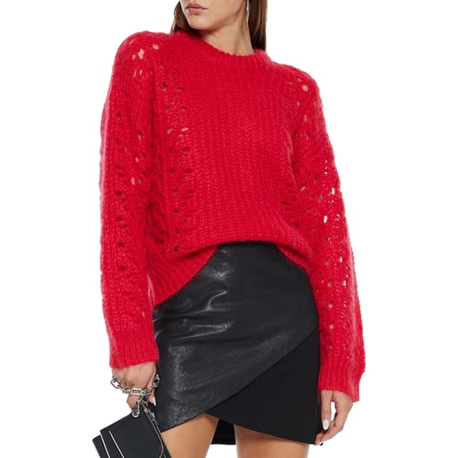 IRO Red Cable Markyl Mohair Blend Jumper