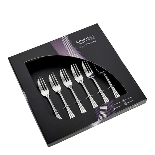 Arthur Price 6 Piece Royal Pearl Pastry Forks Box Set