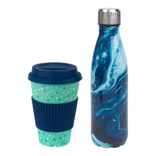 Cambridge Marble Thermal Insulated Flask & Speckle Travel Mug