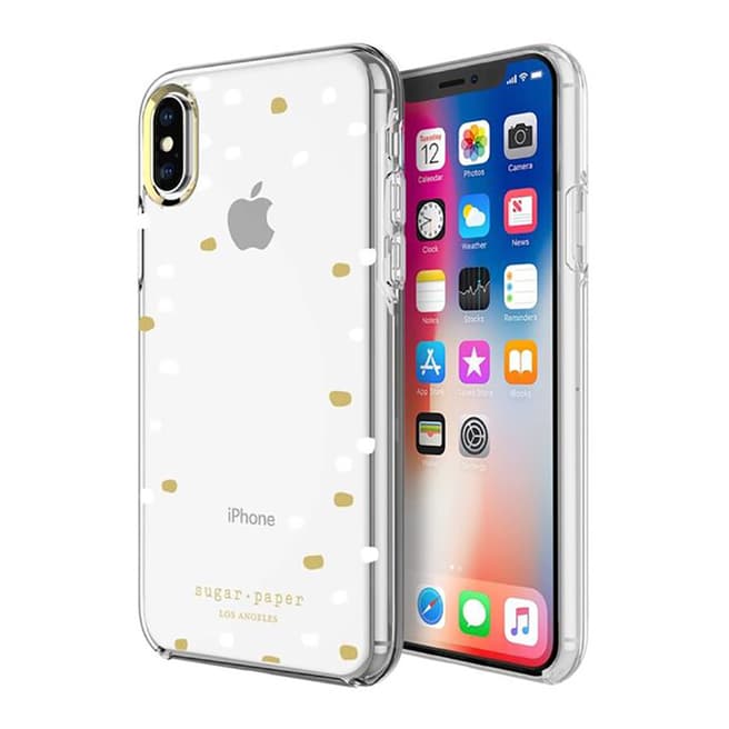 Sugar Paper White/Gold Dots iPhone X Case
