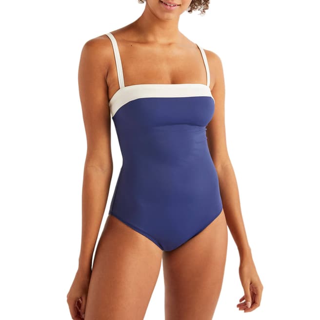 Boden Sailor Blue Colourblock Salerno Bandeau Swimsuit