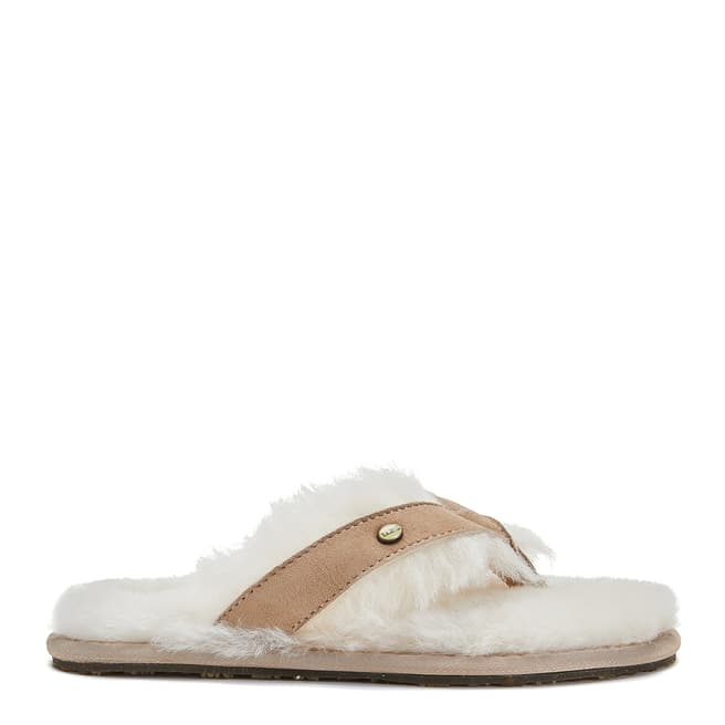 Australia Luxe Collective Sand Sheepskin Feel Thong Slippers