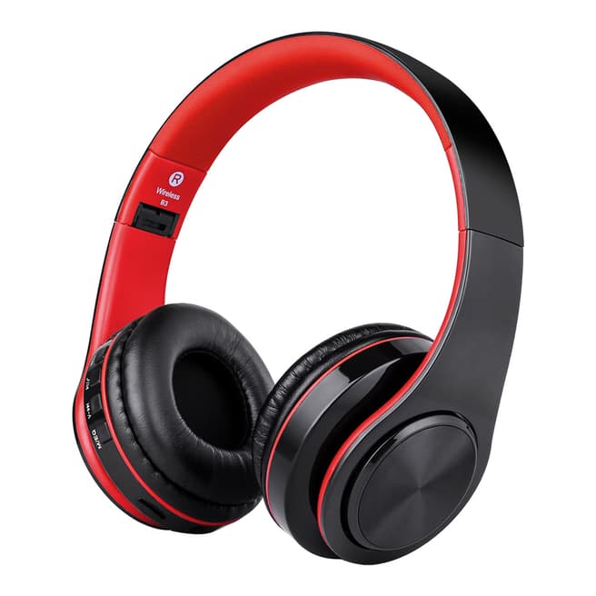 Onamaste Black/Red Multi Function Bluetooth Headphones