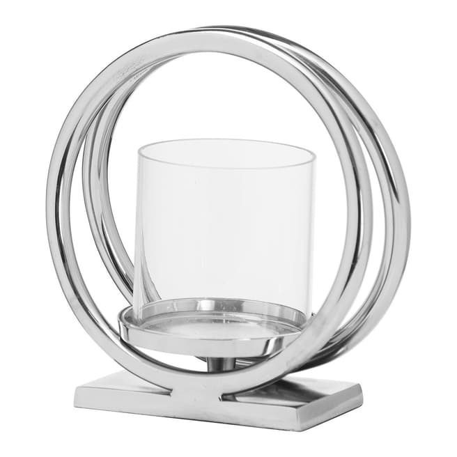 Hill Interiors Ohlson Silver Large Twin loop Candle Holder