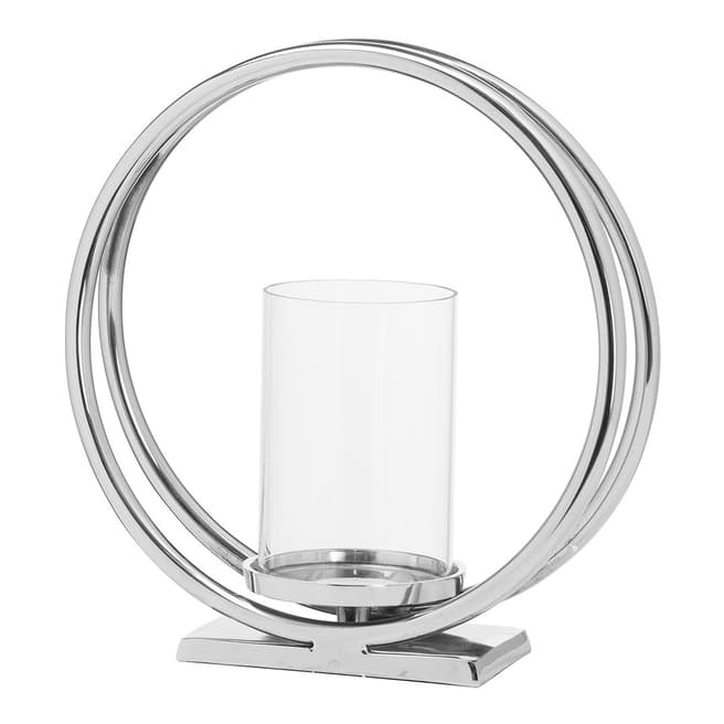Hill Interiors Ohlson Silver Twin loop Candle Holder