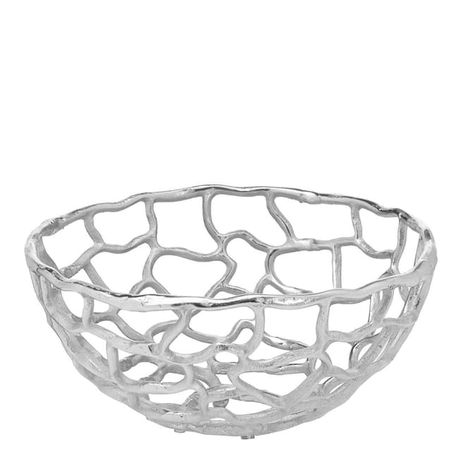 Hill Interiors Ohlson Silver Perforated Coral Inspired Bowl Small