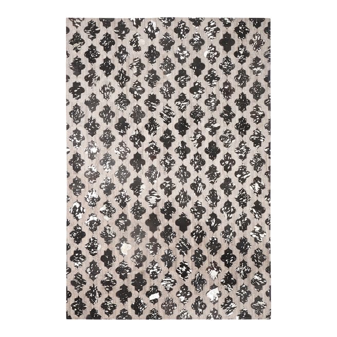 Limited Edition Black/White Leather Rug, 230x150cm
