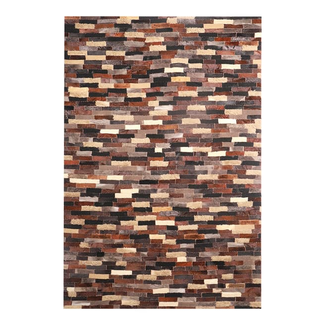 Limited Edition Brown Leather Rug, 230x150cm
