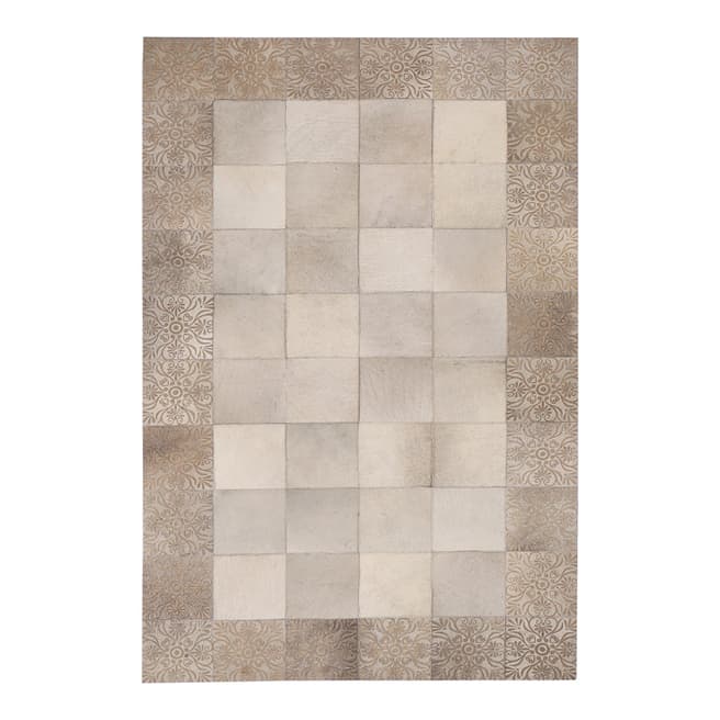 Limited Edition Silver Leather Rug, 200x120cm
