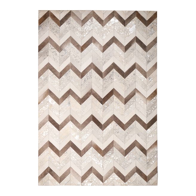 Limited Edition Silver Leather Rug, 275x180cm