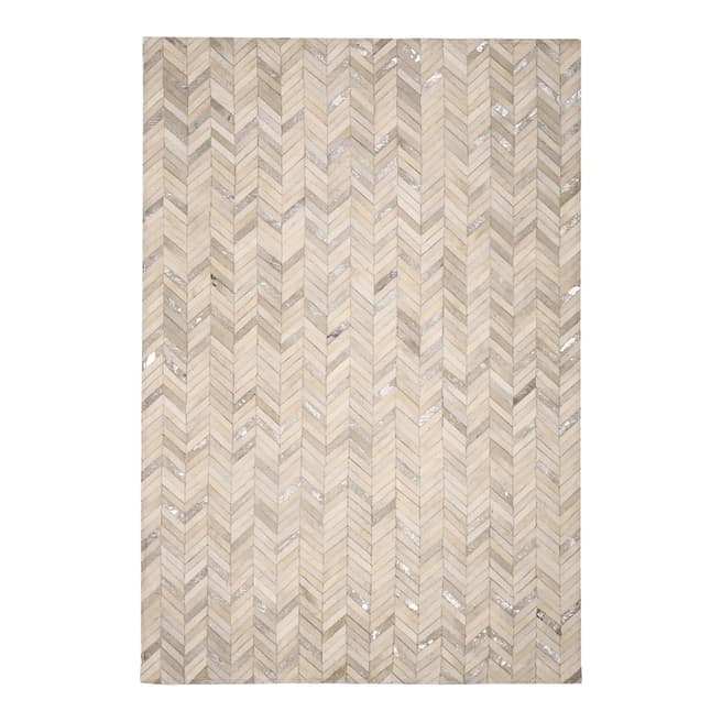 Limited Edition Silver Leather Rug, 225x140cm