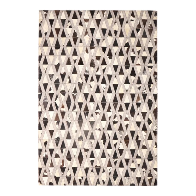 Limited Edition Black/White Leather Rug, 225x150cm