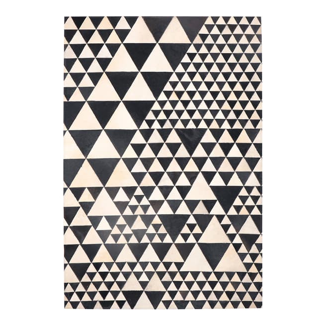 Limited Edition Black/White Leather Rug, 230x150cm