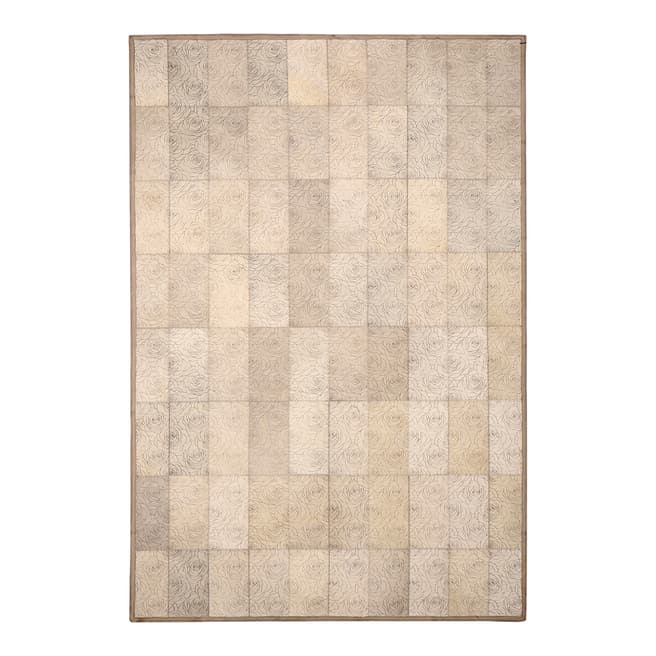 Limited Edition Silver Leather Rug, 240x150cm