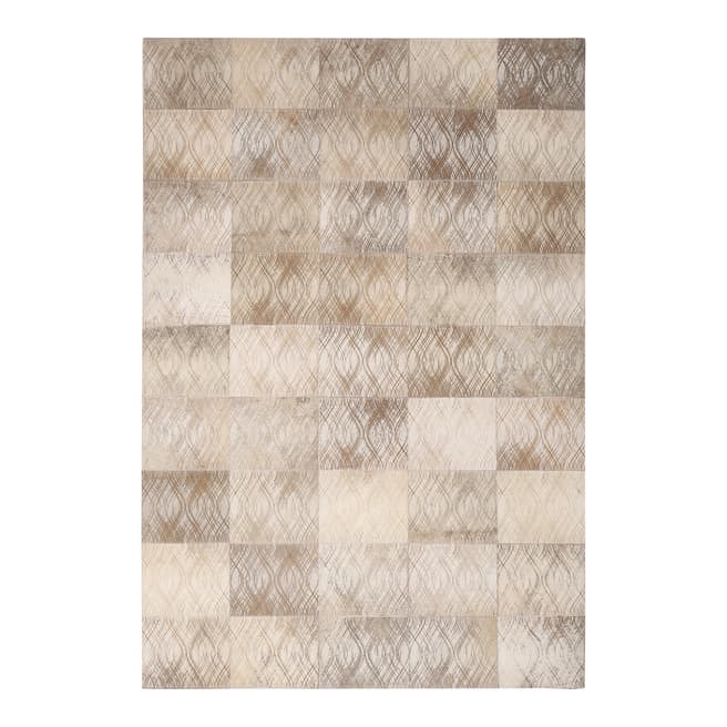Limited Edition Silver Leather Rug, 180x120cm
