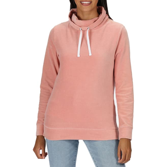 Regatta Pink Velour Cowl Neck Sweatshirt