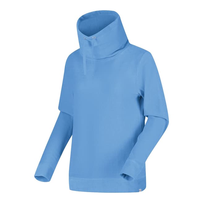 Regatta Blue Velour Cowl Neck Sweatshirt