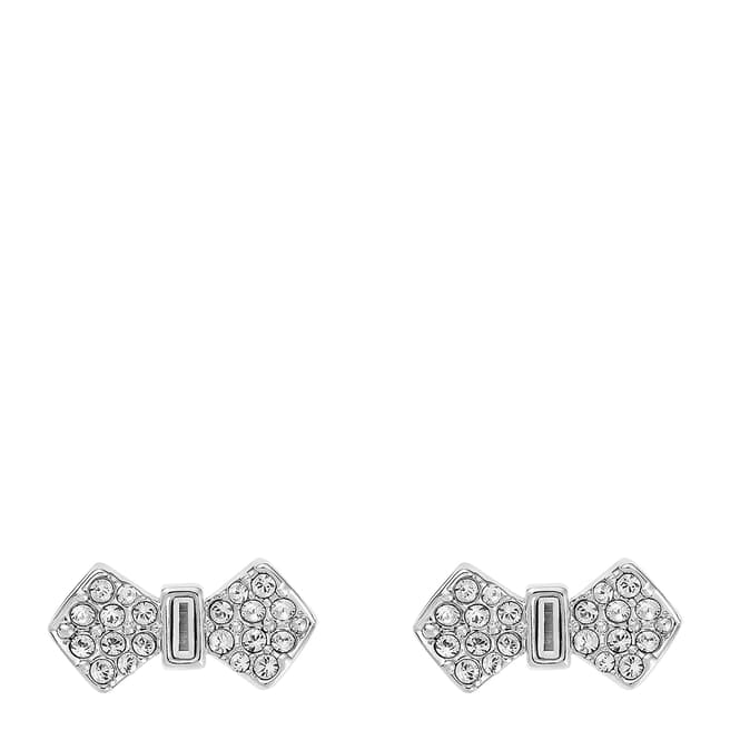 Ted Baker Silver Tone Sersi Solitaire Pave Bow Earring