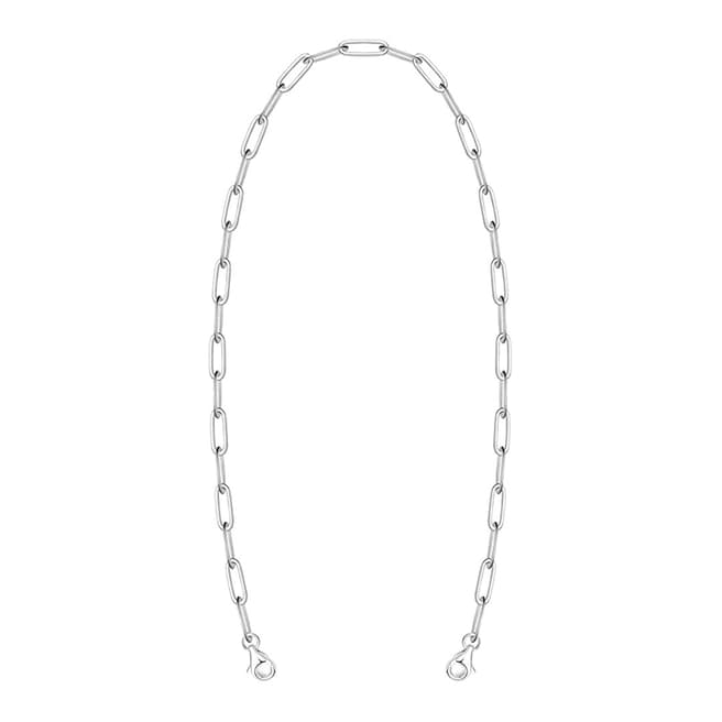 Liv Oliver Silver Plated Open Link Mask Chain/Necklace