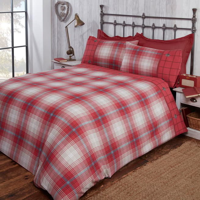 Rapport Kintyre Double Duvet Cover Set, Red
