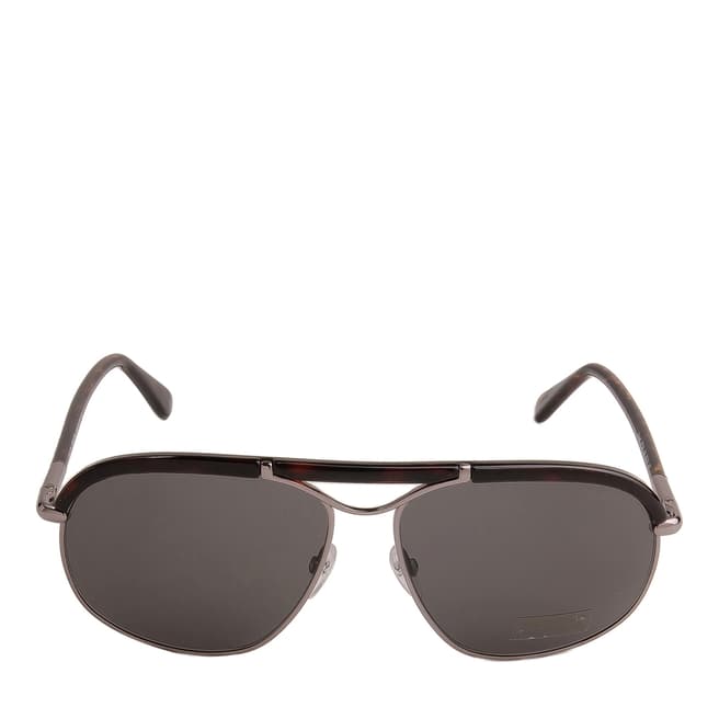 Tom Ford Men's Shiny Ruthenium/Dark Grey Tom Ford Sunglasses 59mm
