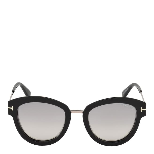 Tom Ford Women's Black And Silver/Smoke Tom Ford Sunglasses 52mm
