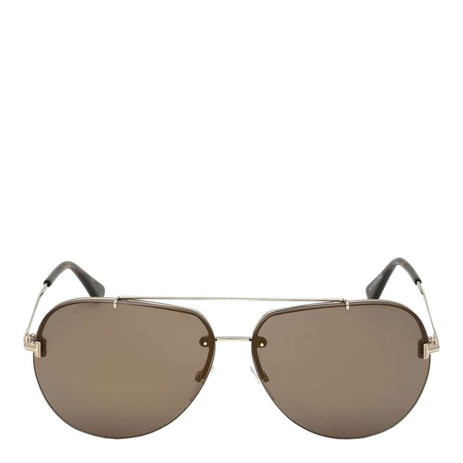 Tom Ford Unisex Gold/Brown Tom Ford Sunglasses 63mm