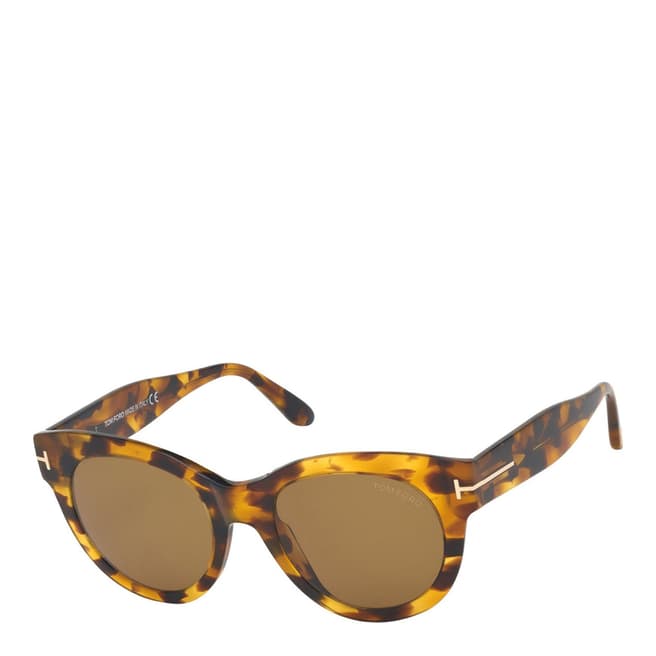 Tom Ford Women's Blonde Havana/Brown Tom Ford Sunglasses 53mm