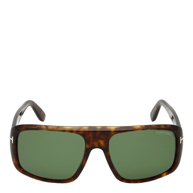 Tom Ford Men's Dark Havana/Green Tom Ford Sunglasses 59mm