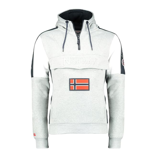 Geographical Norway Men's Fago Grey Hooded Jacket 