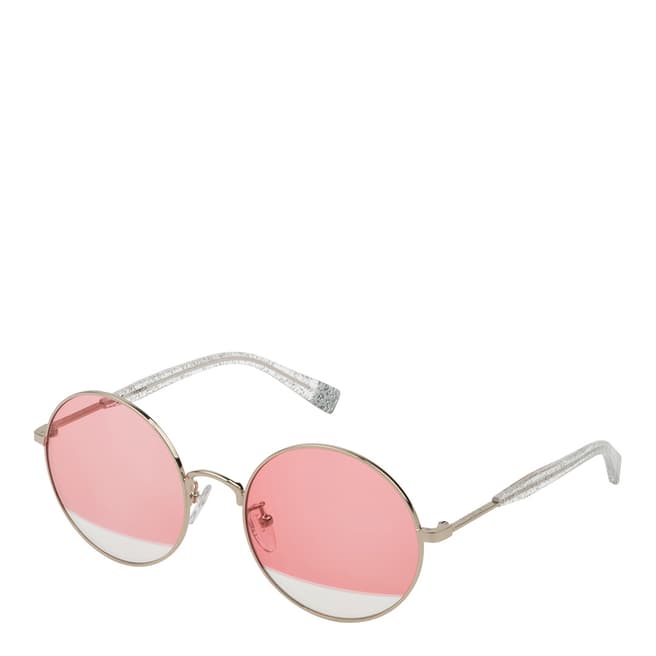 Furla Gold Pink Circle Sunglasses