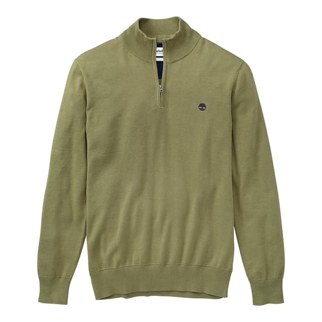 Timberland Green Cotton 1/2 Zip Sweatshirt