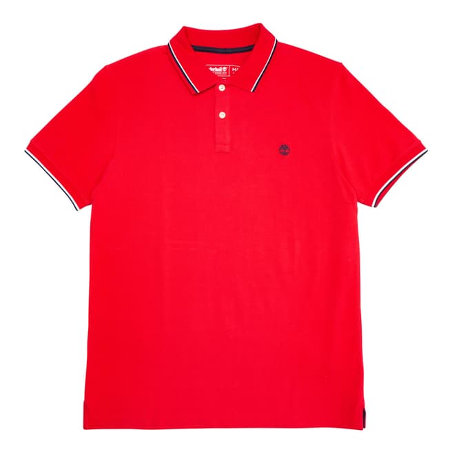 Timberland Red Pique Cotton Polo Shirt