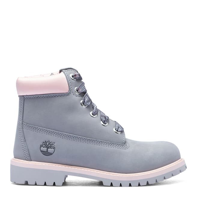 Timberland Junior Girl's Grey 6 Inch Premium WP Boot