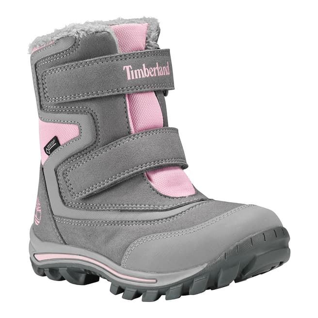 Timberland Pink & Grey Chillberg 2-Strap GTX Boots
